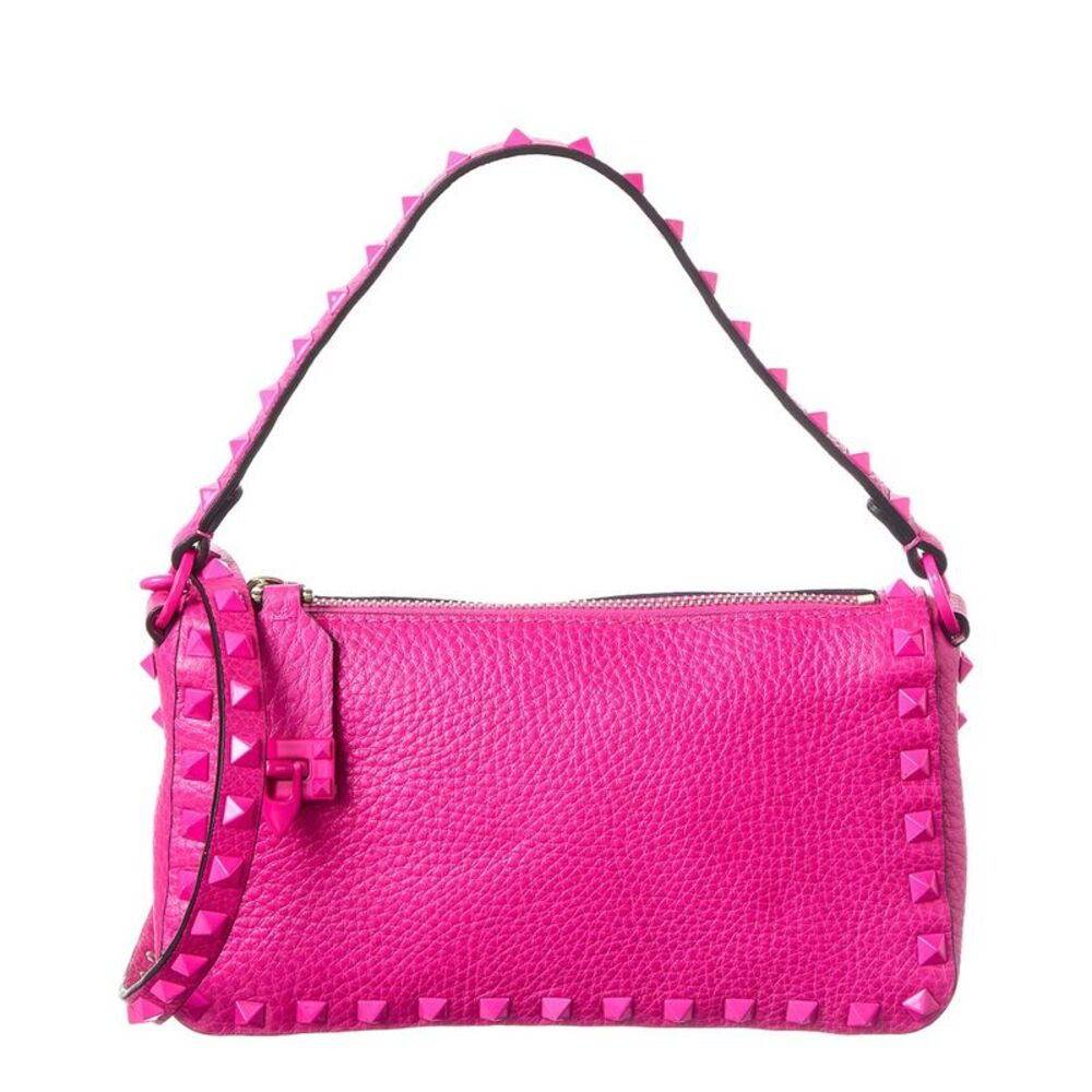 Valentino Vlogo Signature Leather Shoulder Bag, Pink